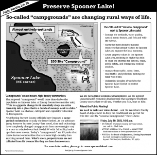 Preserve Spooner Lake!