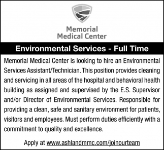 Enrionmental Services Assistant/Technician