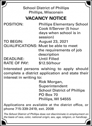 Vacancy Notice