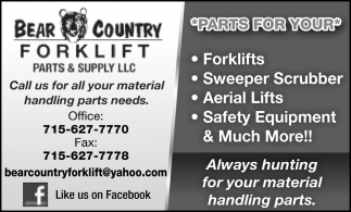 Parts For Your Forklift, Sweeper Scrubber, Aerial Lifts, Safety Equipment