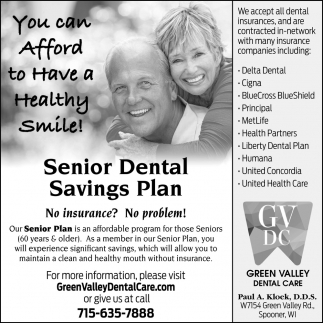 Senior Dental Savings Plan