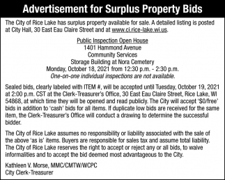 Advertisement For Surplus Property Bids
