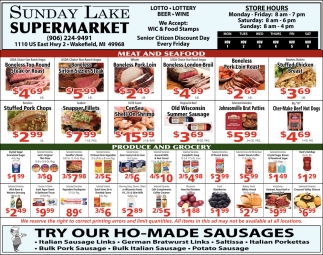 Try Our Ho-Made Sausages