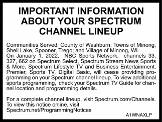 Spectrum Channel Lineup