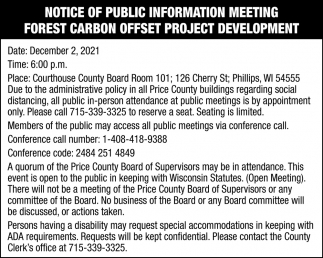 Notice Of Public Information Meeting
