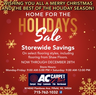 Home For The Holidays Sale