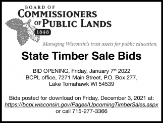 State Sealed Bid Timber Sale