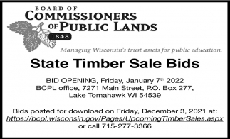 State Timber Sale Bids