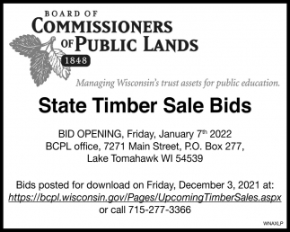 State Timber Sale Bids