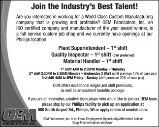 Join The Industry's Best Talent!