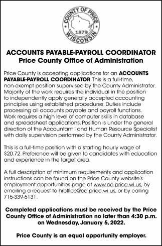 Accounts Payable-Payroll Coordinator