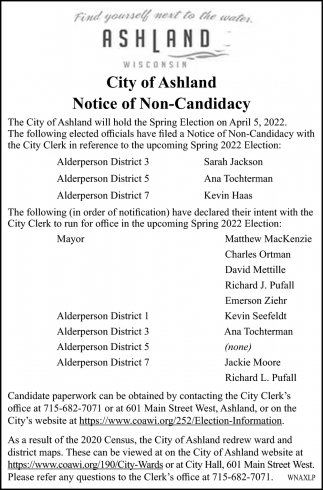 Notice Of Non-Candidacy