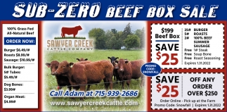 Sub-Zero Beef Box Sale