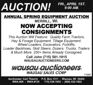 Annual Spring Equipment Auction