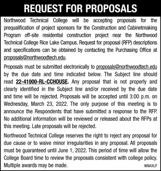 Request For Proposals