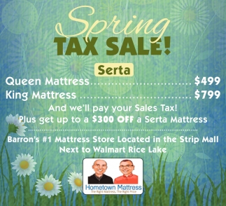 Spring Tax Sale!