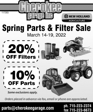 Spring Parts & Filter Sale