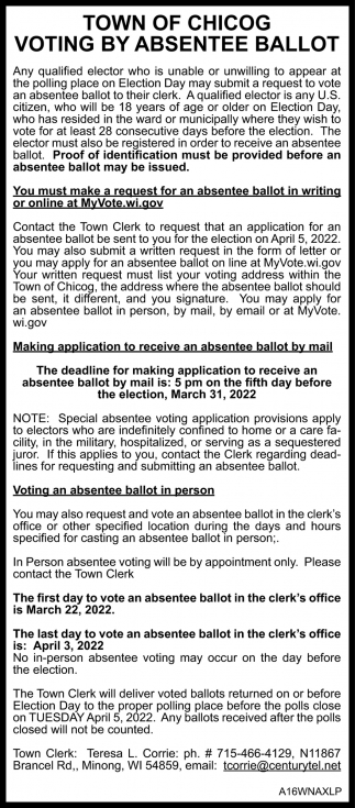 Voting by Absentee Ballot