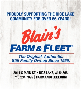 Proudly Supporting the Rice Lake