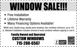 Window Sale!!!