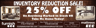 Inventory Reduction Sale!