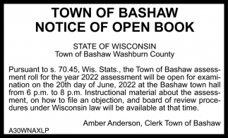 Notice Of Open Book