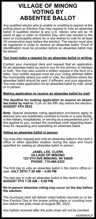 Voting By Absentee Ballot