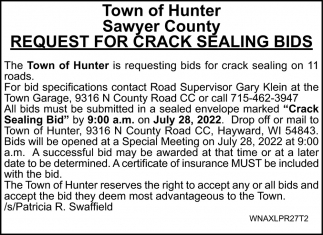 Request For Crack Sealing Bids