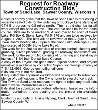Request For Roadway Construction Bids