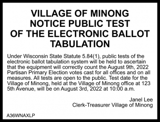 Notice of Public Test