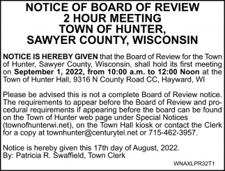 Notice Of Board Review
