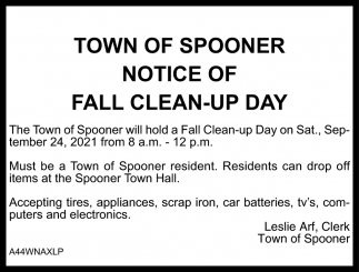 Notice Of Fall Clean-Up Day