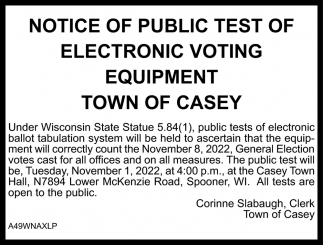 Notice of Public Test