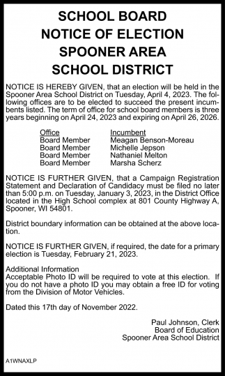 Notice of Election