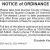 Notice of Ordinance Amendment