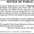 Notice of Public Hearing