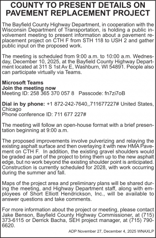 Bayfield County Highway Department