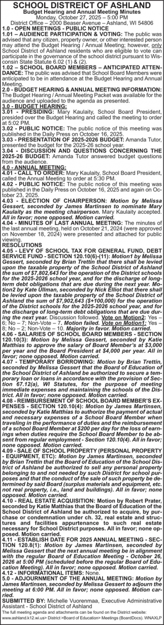 School District of Ashland