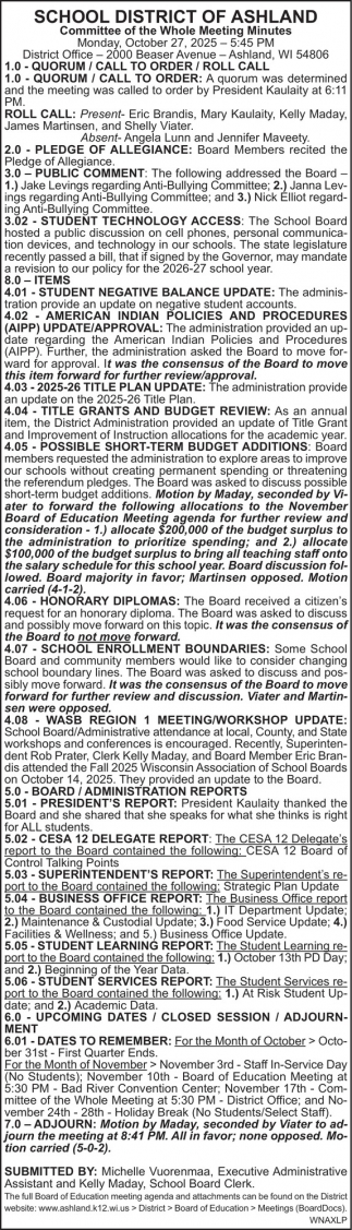 School District of Ashland