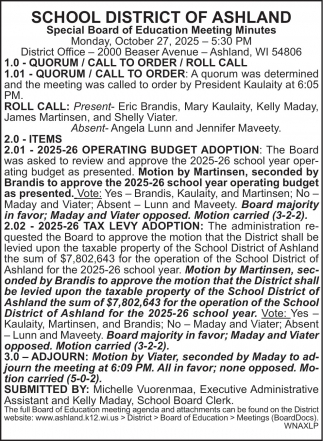 School District of Ashland