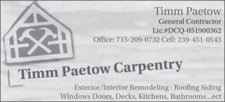 Timm Paetow Carpentry