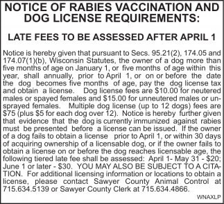 Sawyer County Animal Control