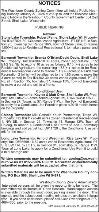 Washburn County Zoning Committee