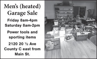 Men's (Heated) Garage Sale (January 7 & 8, 2026)