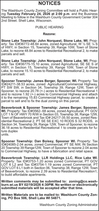Washburn County Zoning Committee