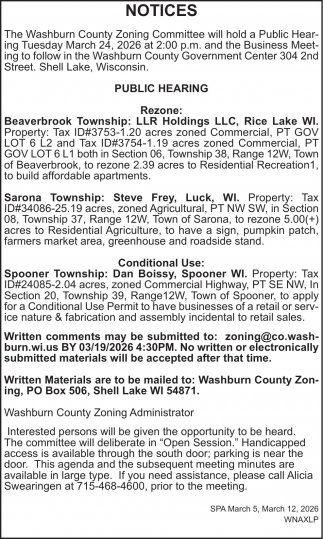 Washburn County Zoning Committee