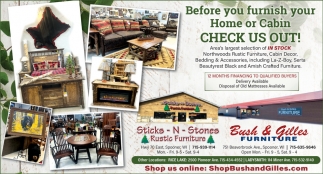 Sticks N Stones Rustic Furniture - Bush & Giles Furniture