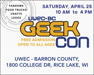UWEC - Barron County Geek Con (April 26, 2026)