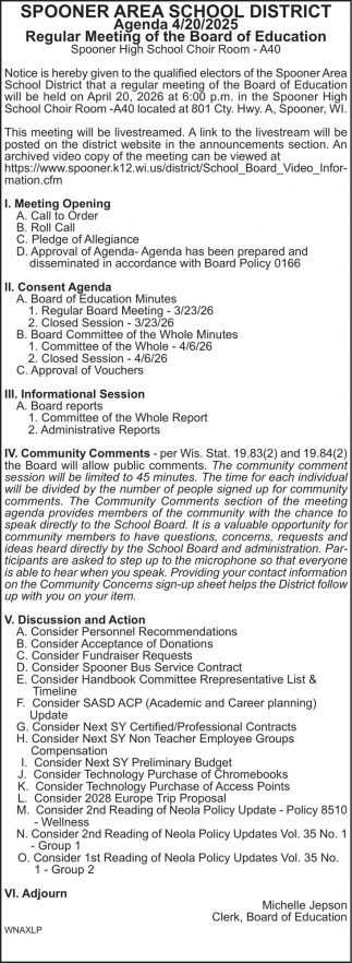 Spooner Area School District