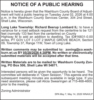Washburn County Board of Adjustment 